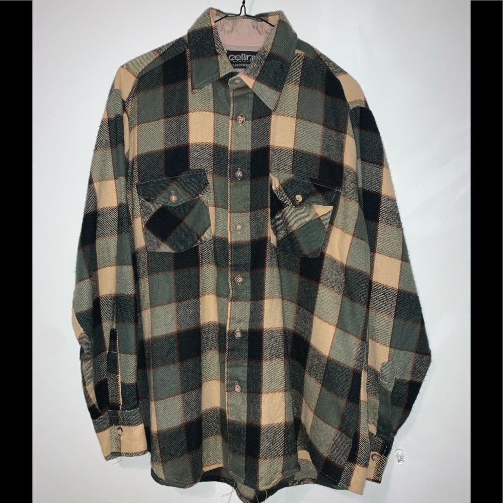 Vintage Cellini Collections Men Botton Down 100% Cotton Shirt Large Style 6749